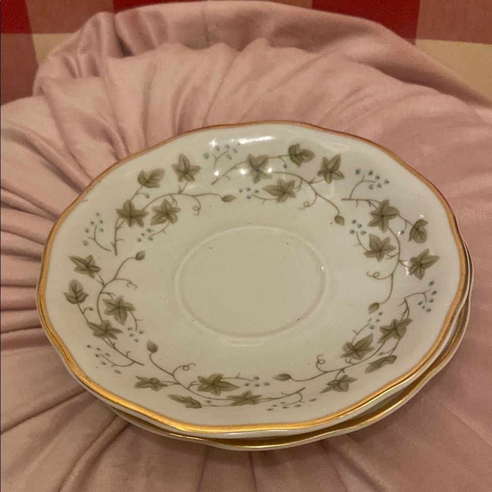 - Diana (Gold Trim) Set or 2 Saucers 
by FAVOLINA-KAROLINA - Made in Poland